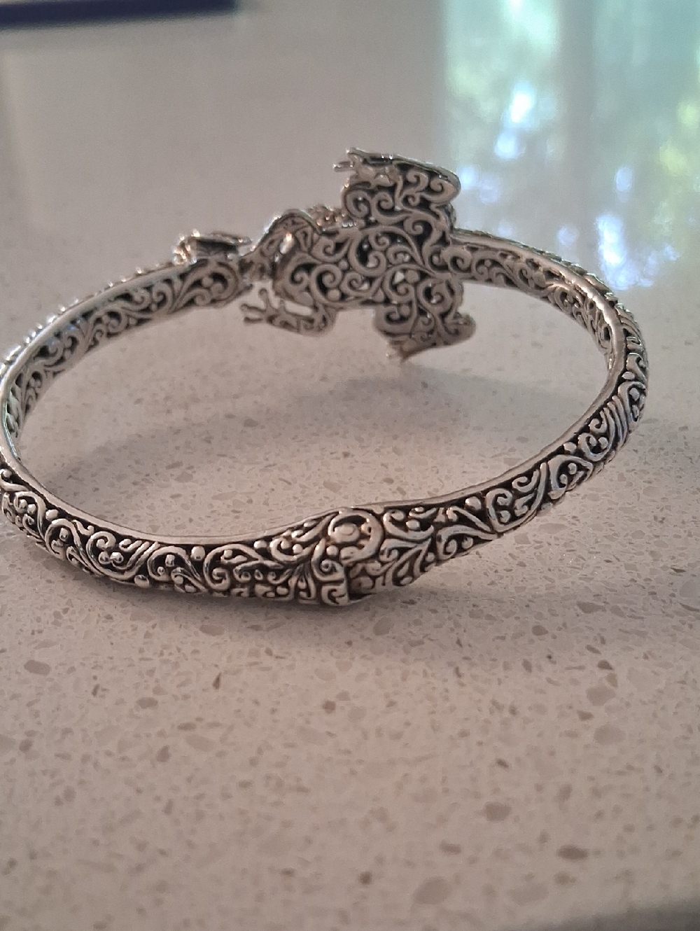 925 S.S.Frog Bangle - Picture 2 of 2